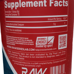 Creatina Monohidratada Raw Tabla Nutricional
