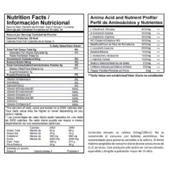 Tabla nutricional preentreno Intenze Proscience