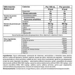 TABLA NUTRICIONAL MYTH LATA 250 ML