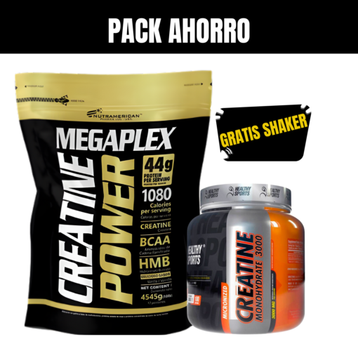 MEGAPLEX 10 LIBRAS + CREATINA HEALTHY SPORTS 100 SERVICIOS + SHAKER