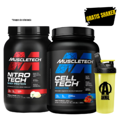 NITRO TECH WHEY PROTEIN 2 LIBRAS + CREATINA CELL TECH 3 LIBRAS + SHAKER