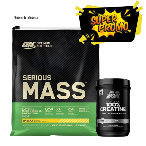 SERIOUS MASS 12 LIBRAS + CREATINA PLATINUM 80 SERVICIOS