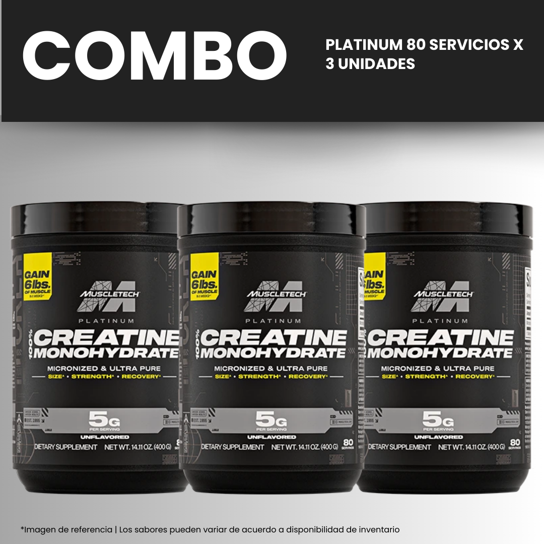 CREATINA PLATINUM 80 SERVICIOS X 3 UNIDADES