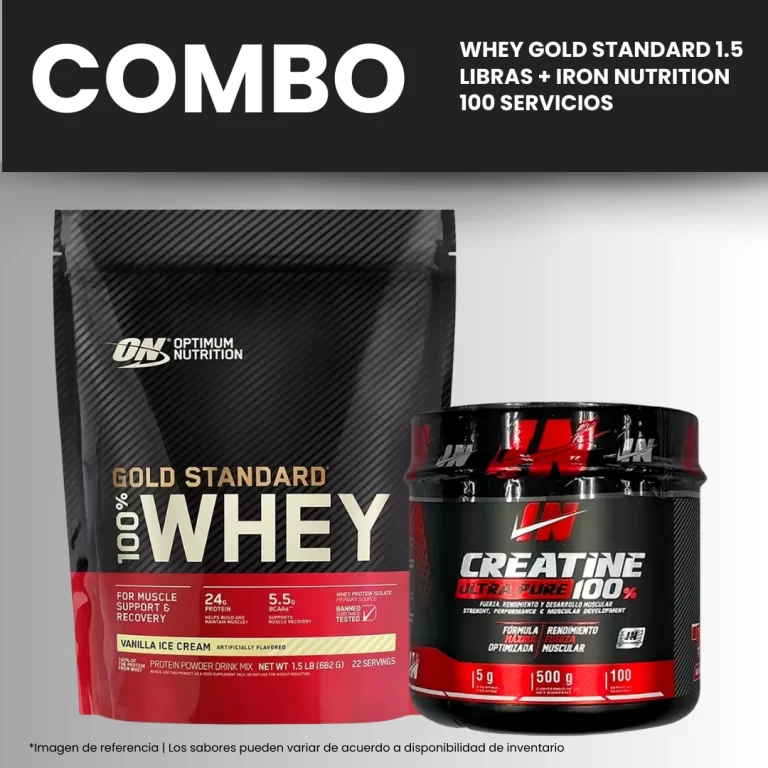 WHEY GOLD STANDARD 1.5 LIBRAS + CREATINA IRON NUTRITION 100 SERVICIOS
