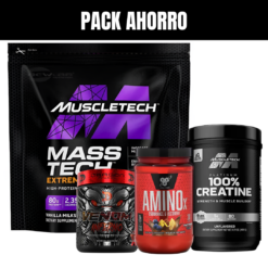 PROTEINA MASS TECH 6 LIBRAS + PREENTRENO VENOM 40 SERVICIOS + AMINO X 30 SERVICIOS + CREATINA PLATINUM 80 SERVICIOS (copia)