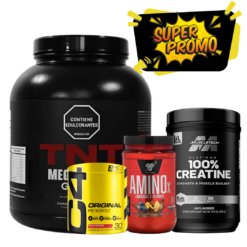 PROTEINA TNT 6 LIBRAS + PREENTRENO C4 30 SERVICIOS + AMINO X 30 SERVICIOS + CREATINA PLATINUM 80 SERVICIOS