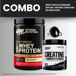 WHEY GOLD STANDARD 300 GRAMOS + CREATINA NUTREX 60 SERVICIOS